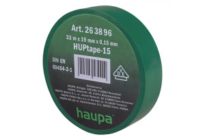 15830110 Изолента ПВХ 19 мм x 33 м, цвет зеленый 263896 HAUPA