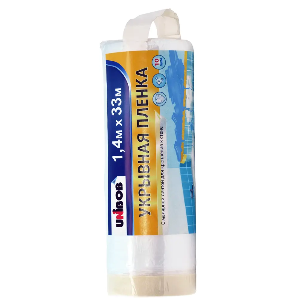 Плёнка с малярной лентой 1,4 х33 м UNIBOB STLM-2114490 - Вид №1