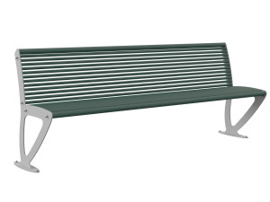 Оцинкованная стальная скамья со спинкой