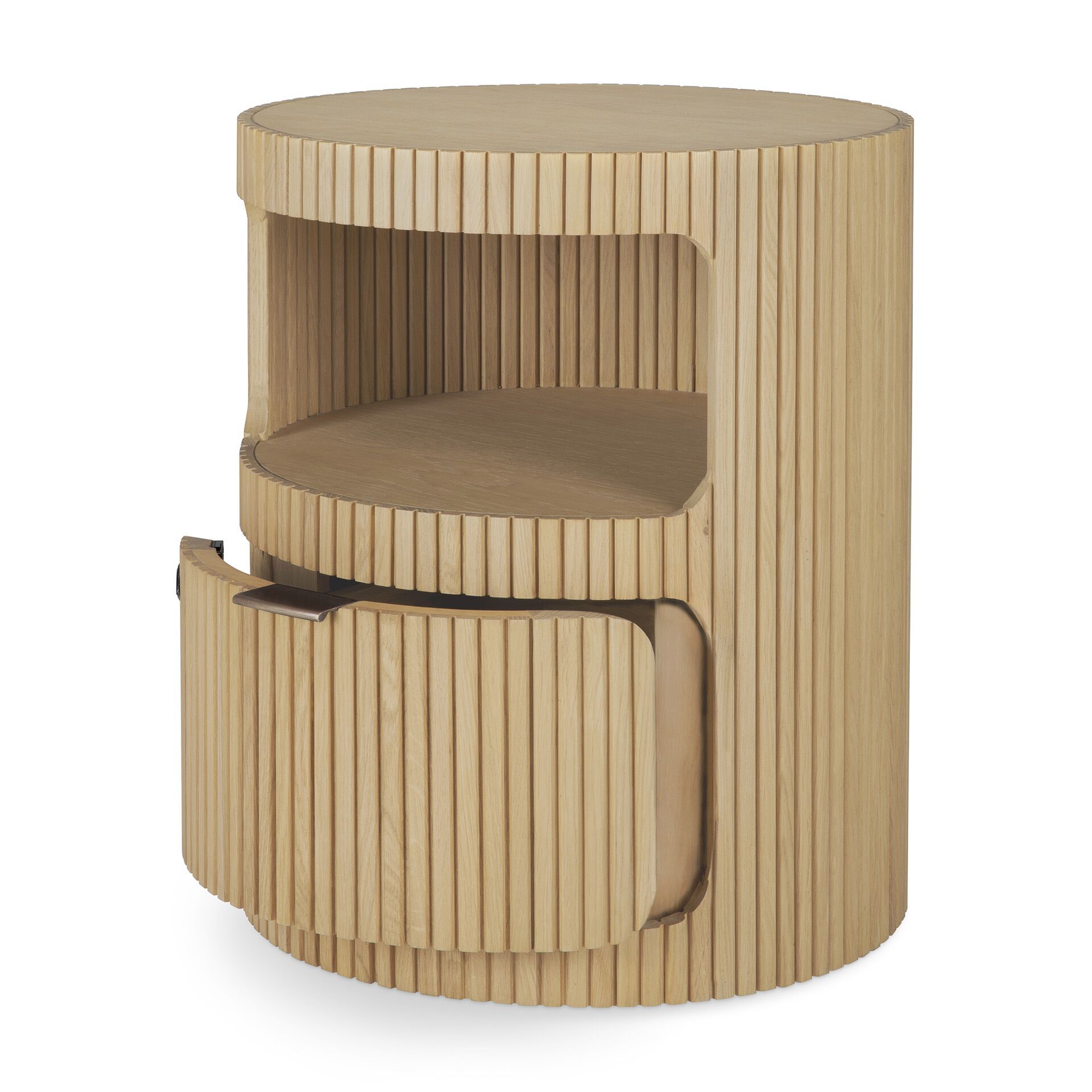 Круглая дубовая тумбочка с ящиками Ethnicraft Boomerang ARCH-00064542 - Вид №2