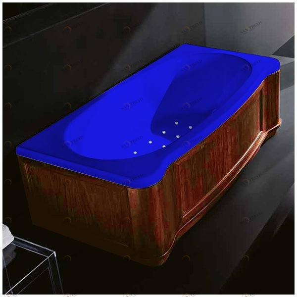 Ванна Gruppo treesse New Classic Young STA-V674C-DX-WO-SI синяя с аэромассажем прямоугольная правая дерево орех STAV674CDXWOSI