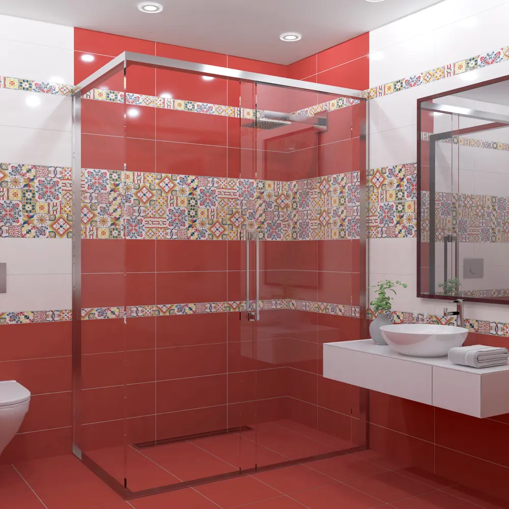 Плитка напольная Azori Festa Carmin 33.3x33.3 см 1.33 м² цвет красный 82702561 STLM-2202644 - Вид №5