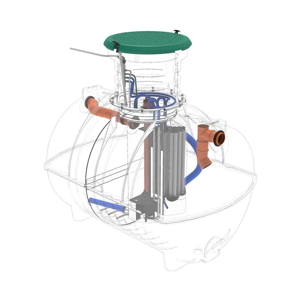 Станция биологической очистки четрыхкамерная Rostok Ground 8 3500 литров 1600 л/сутки STLM-2143097 - Вид №15