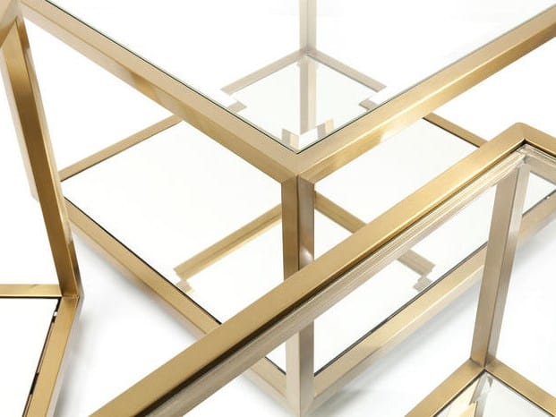 Журнальный столик из нержавеющей стали и стекла KARE Design Луиджи ARCH-00124100 - Вид №3