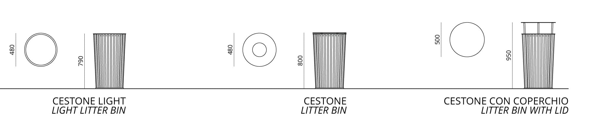 Наружная металлическая стойка для мусора с крышкой Urbantime Zeroиндексы.015 ARCH-00025669