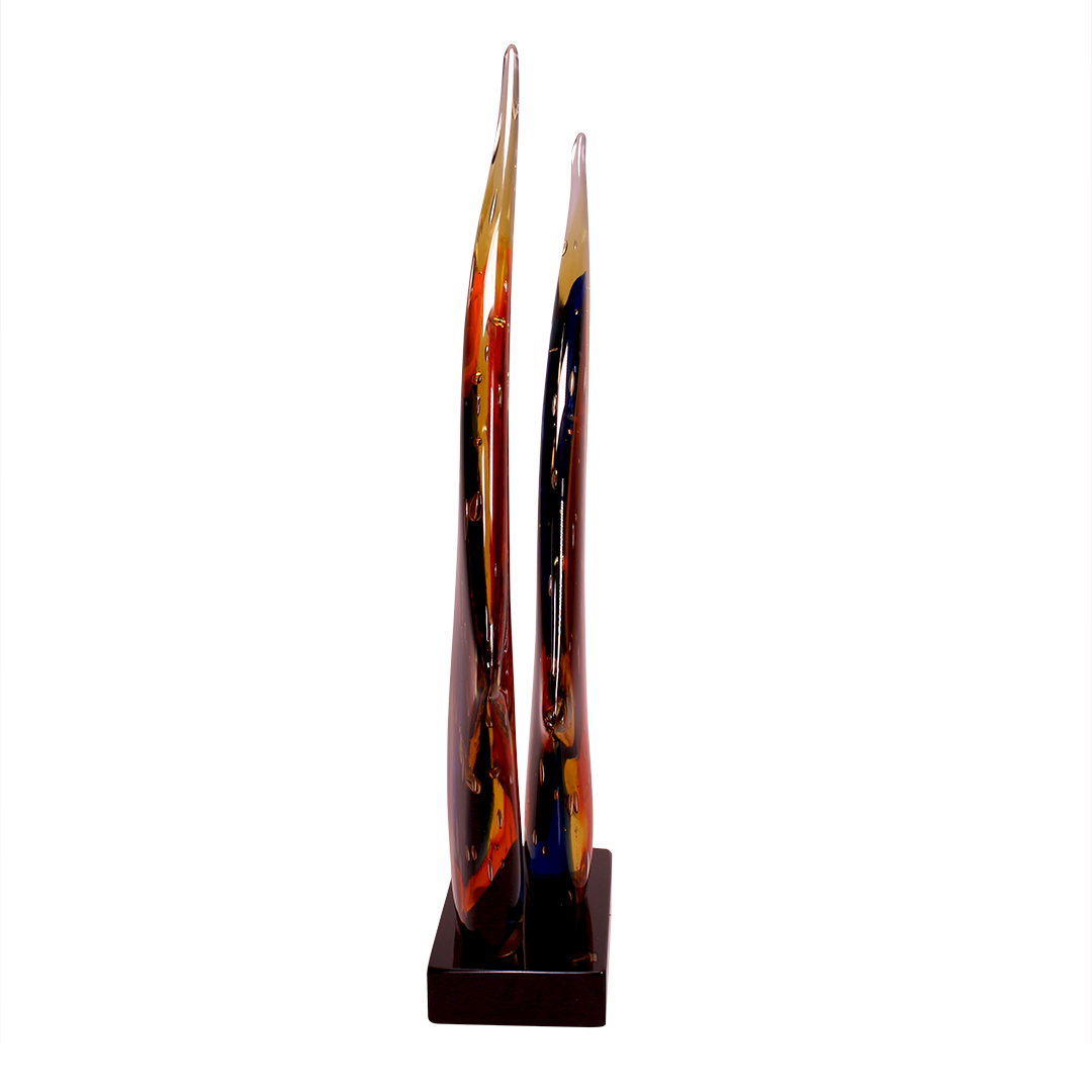 4544 ORIGINALMURANOGLASS Скульптура Рыбы в танце - муранское стекло OMG 13 см  - Вид №1