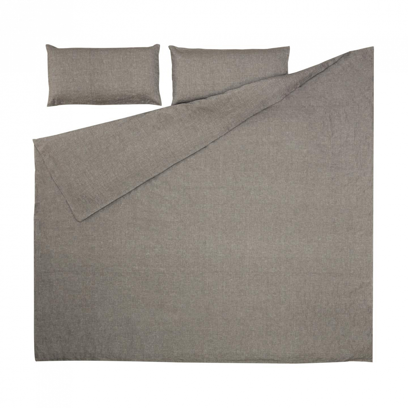 108847 Eglant duvet cover, sheet & pillowcase set in grey GOTS cotton and linen 145 x 190 cm La Forma  - Вид №3
