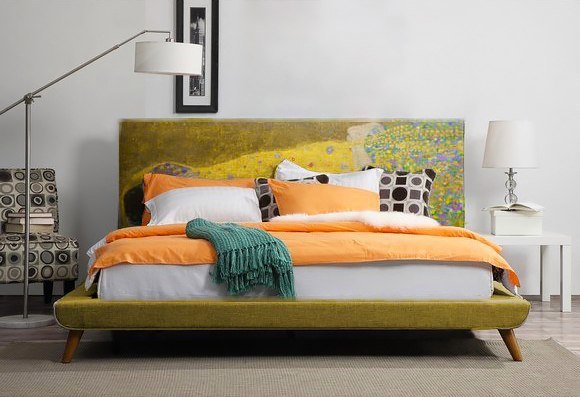 Кровать двуспальная 160х200 желтая The Kiss ICON DESIGNE ДИЗАЙНЕРСКИЕ 096844 Желтый;коричневый;разноцветный  - Вид №3