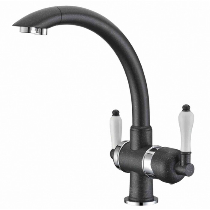 Zorg ZR 327 YF хром чёрный металл Смеситель для кухни Zorg 315х215  - Вид №1