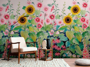 Цветочные узоры нетканые обои