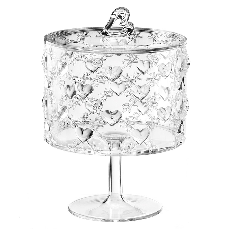11540100 Конфетница на ножке love, D15,7х22 см, акрил Guzzini 