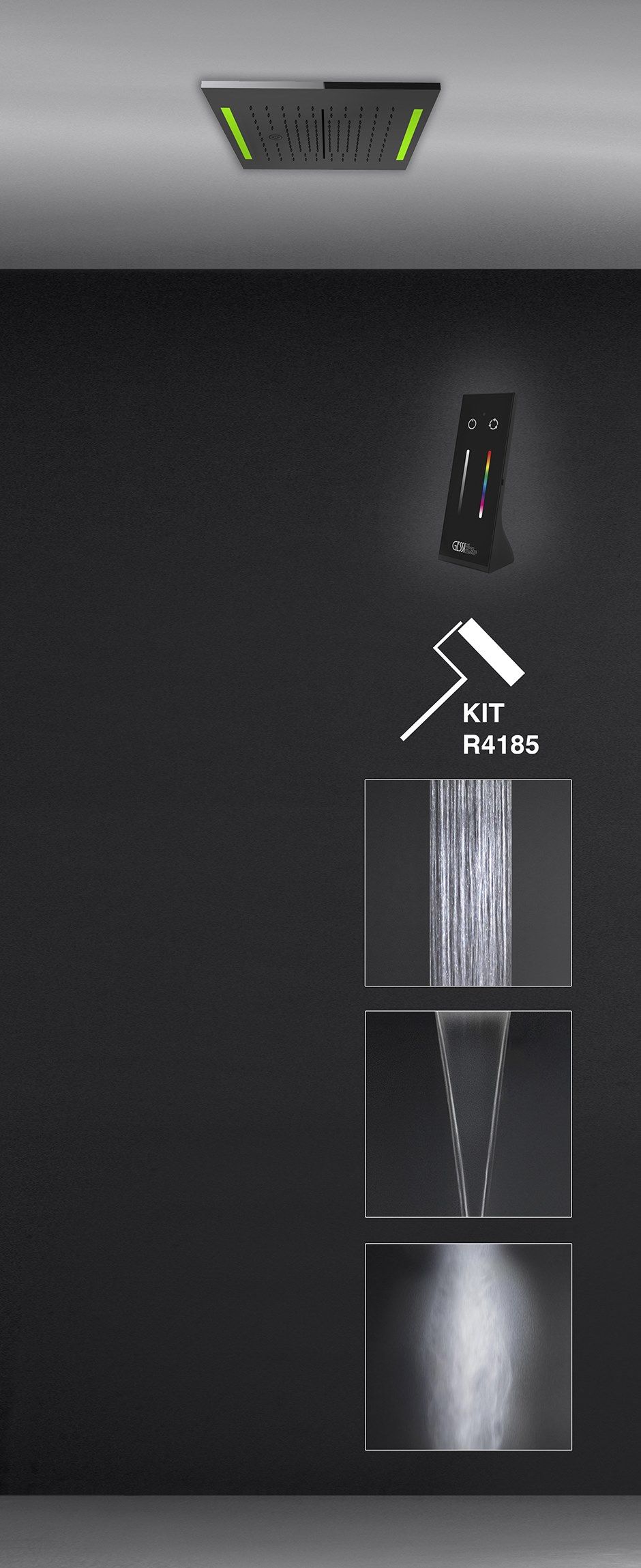 Квадратная встраиваемая насадка для душа с водопадом Gessi Colour ARCH-00054878 - Вид №5