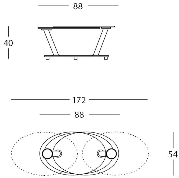 NAOS Поворотный овальный журнальный столик из хрусталя sun-id-1491183 - Вид №2