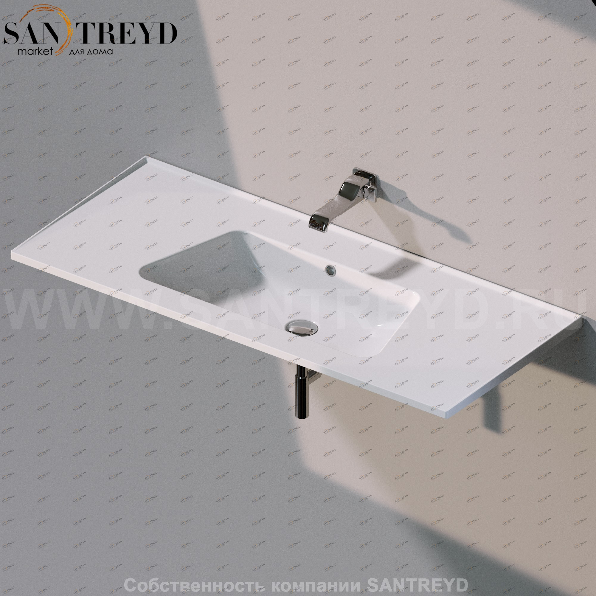 BM120L9016 Подвесная раковина настенная прямоугольная Ceramica Flaminia Bloom белая