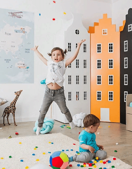 Угловой шкаф-домик детский правый "Амстердам-1" МАНДАРИН АМСТЕРДАМ 179527 Бежевый Santreyd  - Вид №6