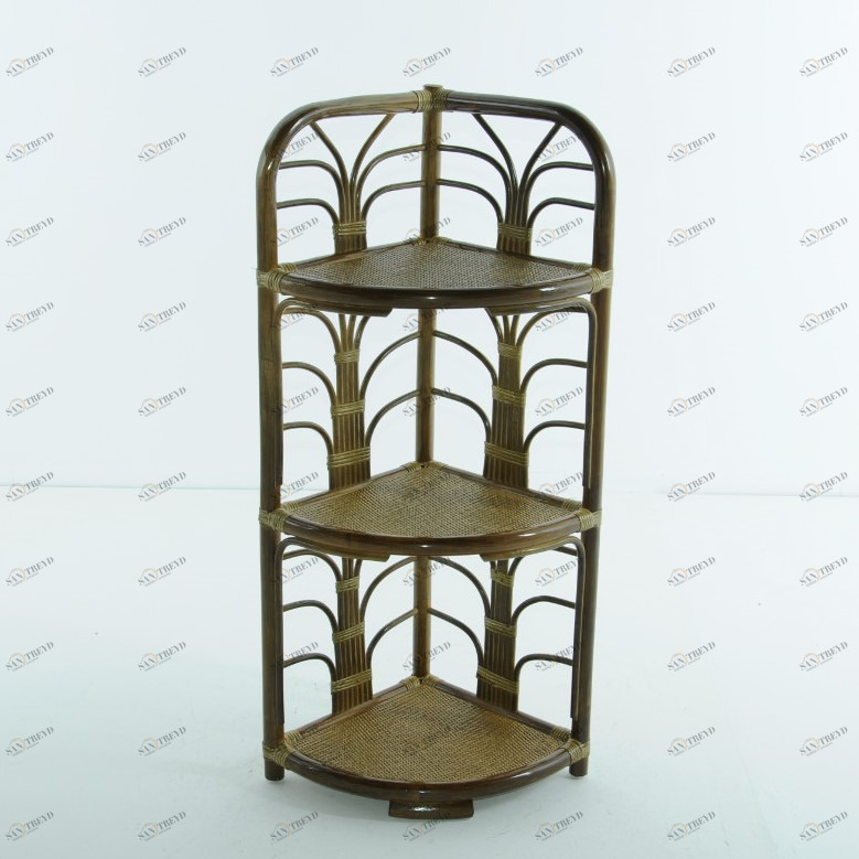 Этажерка угловая с 3 полками олива Calamus Rotan VINOTTI  00-3885325 Зеленый 