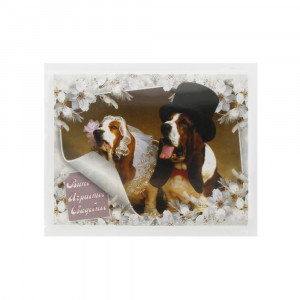 38.089.01 Наклейка на бутылку 9.5 x 12 см 20 шт. "Вино игристое свадебное" (собачки)