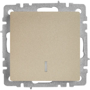 Выключатель встраиваемый IEK Brite 1 клавиша с индикатором цвет шампань