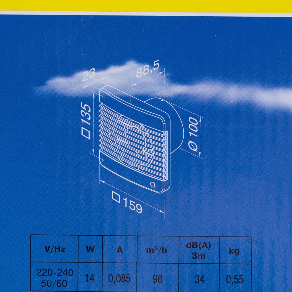 Вентилятор осевой вытяжной Вентс D100 мм 34 дБ 95 м³/ч цвет белый STLM-2197839 - Вид №4