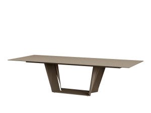 Прямоугольный керамический и стальной обеденный стол