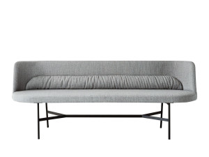 Мягкая скамейка из ткани со спинкой