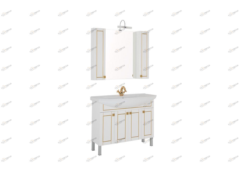 Мебель для ванной Aquanet Честер 105 белый/золото 00187586