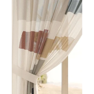 91713236 Комплект штор на шторной ленте Comfy Way Венетрис 150x250 см цвет бежевый STLM-1043131