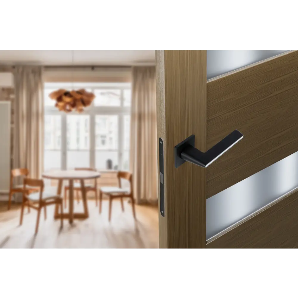 Дверные ручки EDSON EDS-130B-Q2 на розетке, черные 85170365 STLM-0059383 - Вид №8