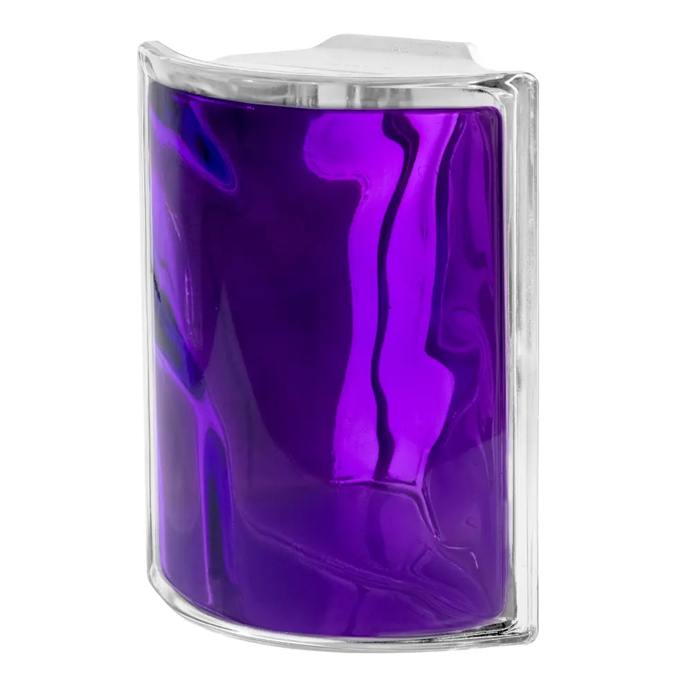 Стеклоблок Vitrablock Волна окрашенный внутри угловой цвет аметист STLM-2121735