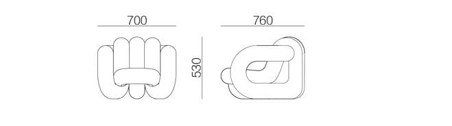 Тканевое кресло с подлокотниками HC28 maison TWISTY MINI ARCH-00129378 - Вид №13