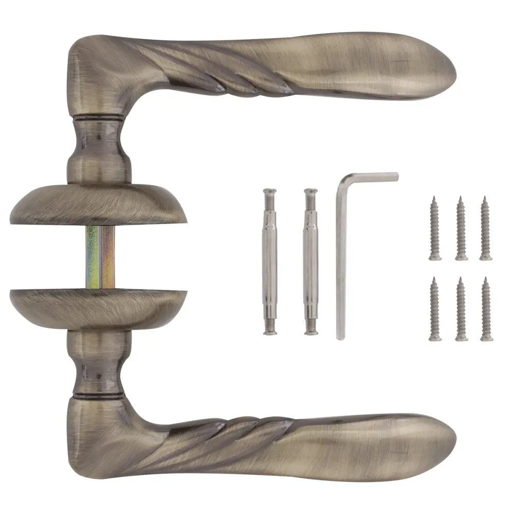 Ручки дверные на розетке Renz Франческа, ЦАМ, цвет античная бронза STLM-2020146 - Вид №2