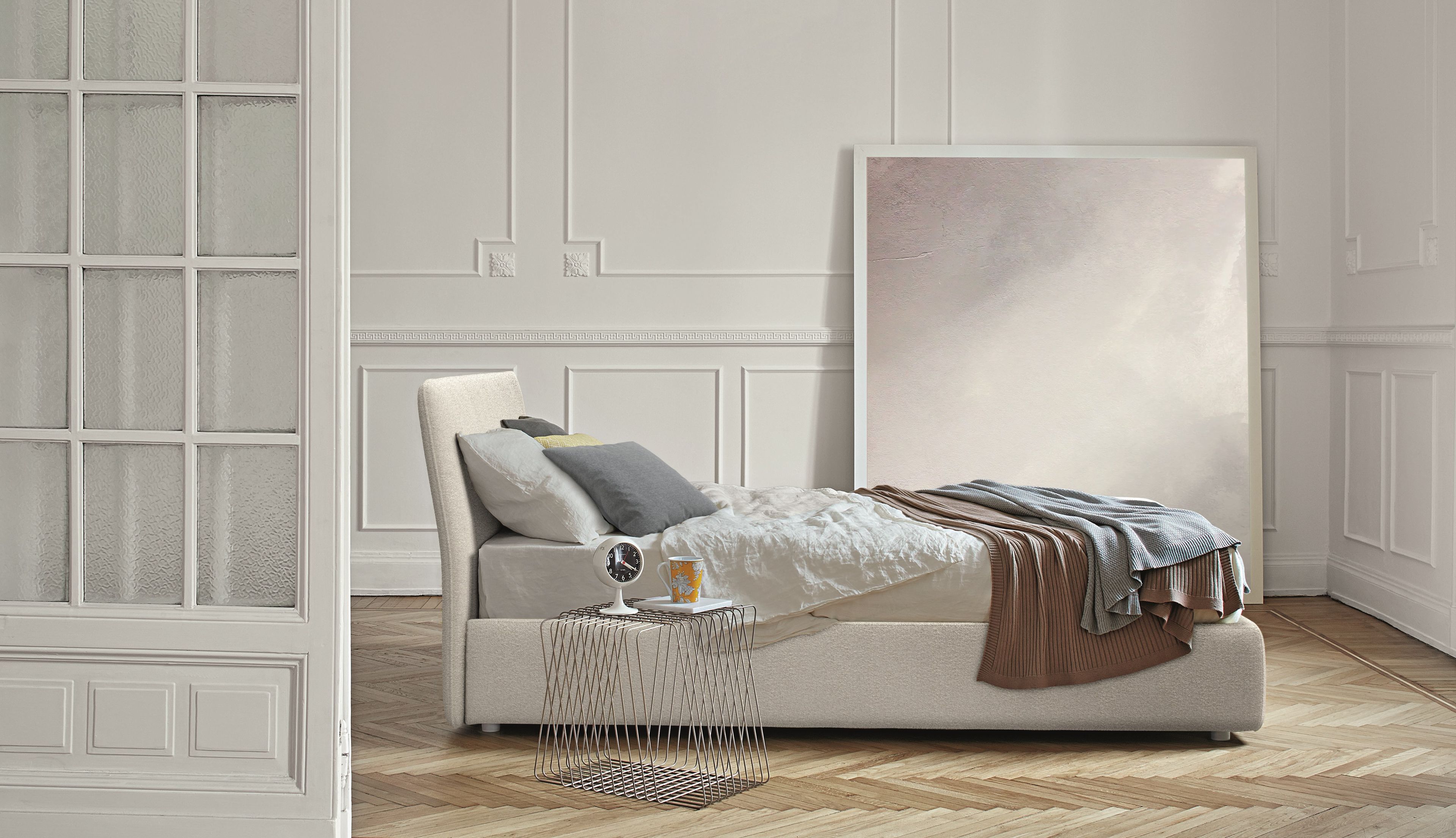 Двуспальная кровать из ткани с мягким изголовьем BONALDO TONIGHT ARCH-00050730 - Вид №6