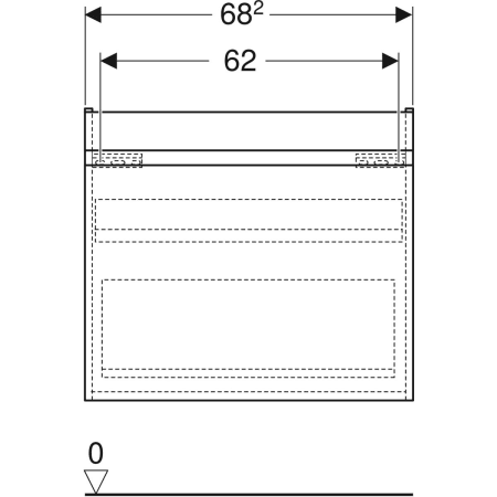 501.905.JR.1 Шкафчик для раковины Geberit Renova Plan, с одним выдвижным ящиком и одним внутренним выдвижным ящиком Geberit  - Вид №49