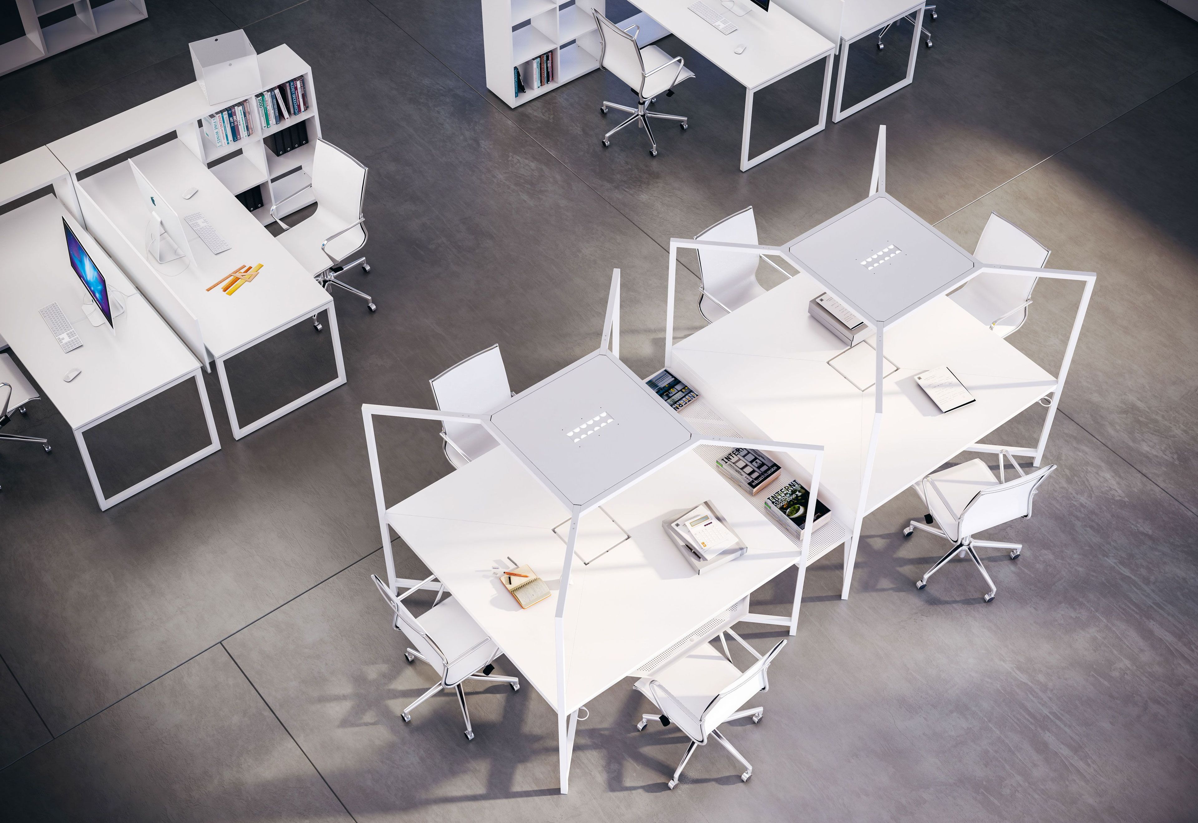 Квадратный многосторонний стол для открытого пространства FANTONI концентратор ARCH-00108342 - Вид №1