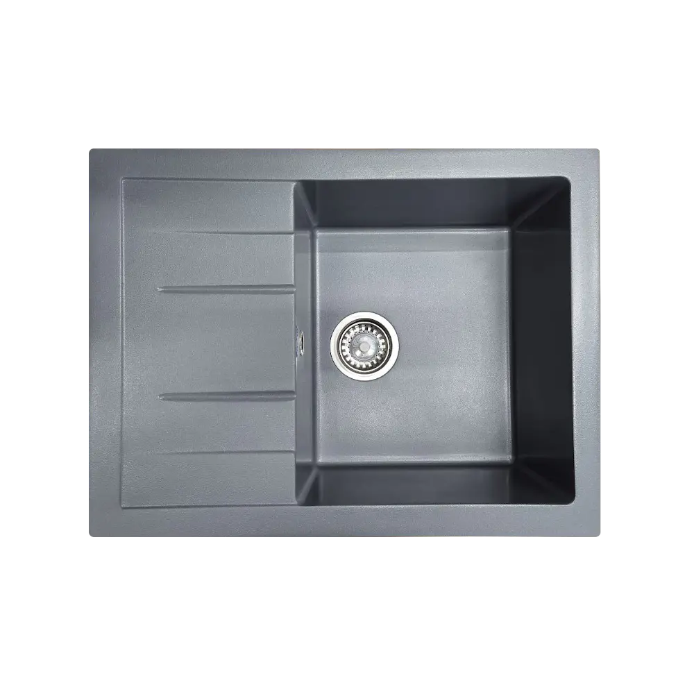GRANFEST QUADRO GF-Q650L - врезная мойка из мраморной крошки с полочкой 83089087 STLM-0038956 - Вид №1