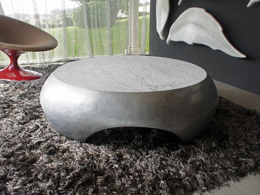 GANSK Круглый журнальный столик из каррарского мрамора  G4018  - Вид №1