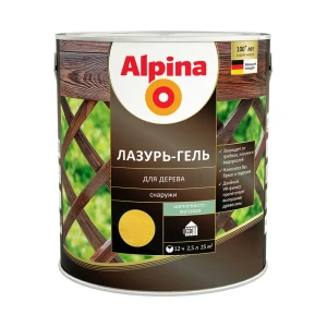 90708201 Лазурь-гель деревозащитная Alpina 948103802 242160 2.5 л цвет сосна STLM-0852953