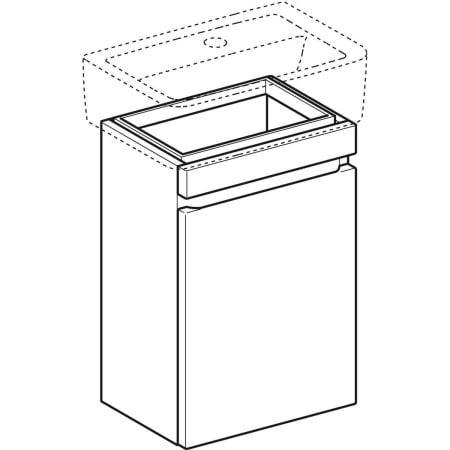 869051000 Шкафчик для раковины Geberit Renova Plan, с одной дверью Geberit  - Вид №1