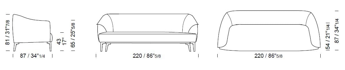 3-местный кожаный диван Borzalino Зигмунд ARCH-00082876 - Вид №2