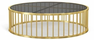 DWFI Низкий круглый журнальный столик из стали и стекла  00002407