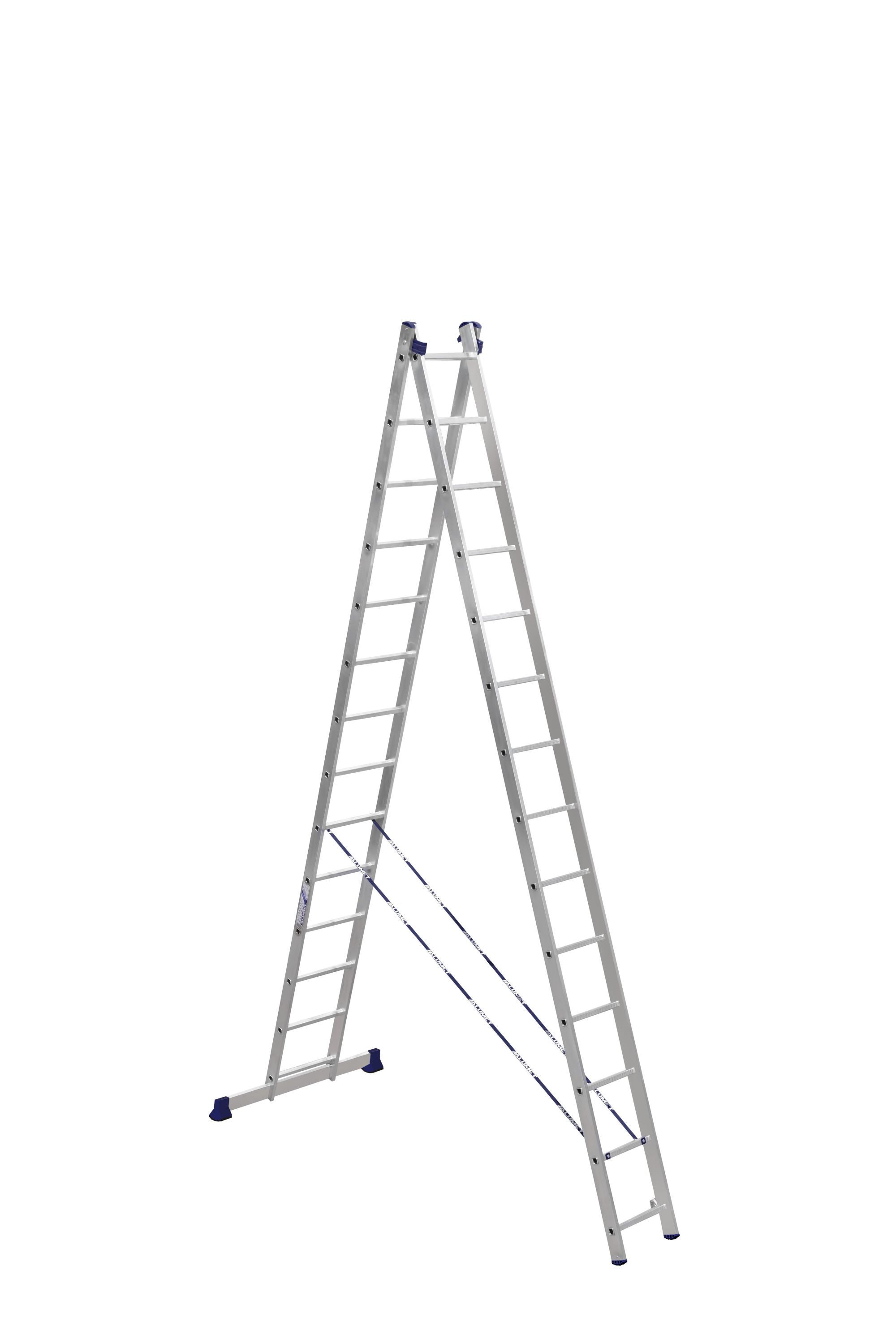 Алюминиевая двухсекционная лестница 2*14 ALUMET 5214