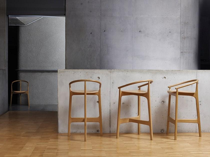 Paged Высокий табурет из бука со спинкой Evo Evo h-2940 - Вид №3