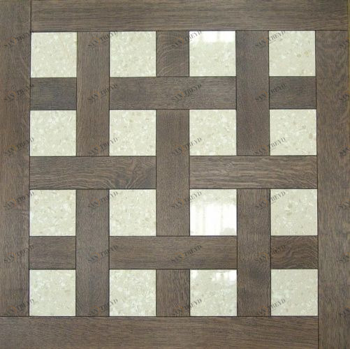 Модульный паркет Da Vinci Модульный паркет с камнем Винсдор Шамбор Дуб Любая на выбор с брашью (Текстурированная) 800х800 мм 26006000191