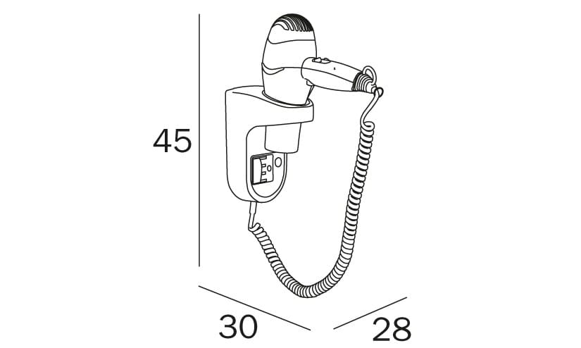 Полипропилен отель электрический фен INDA® HOTELLERIE ARCH-00121974 - Вид №2