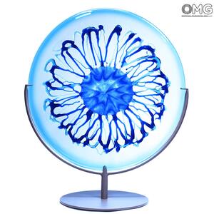 4533 ORIGINALMURANOGLASS Скульптура Диск - Снежная звезда - муранское стекло OMG 50 см