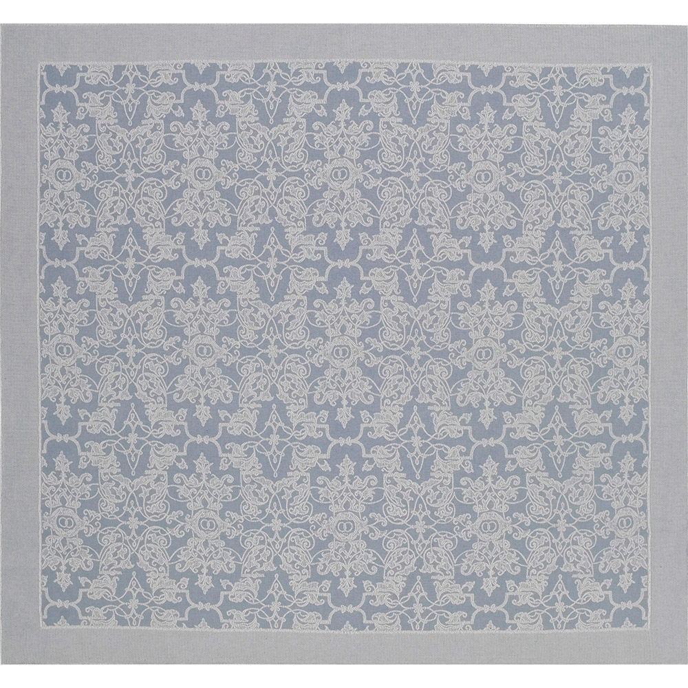 LEI_36_48_160 Скатерть голубой 160/160 50% лен 50% хлопок жаккард LEITNER Santreyd 