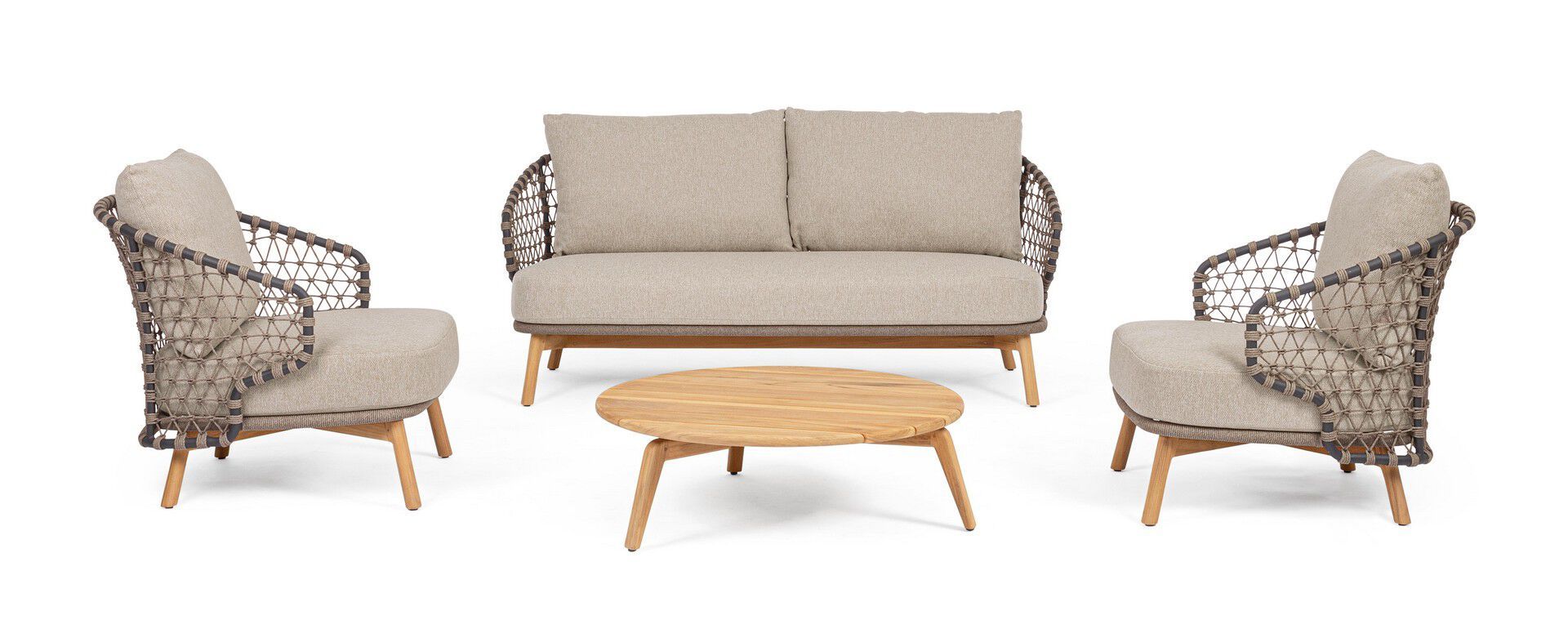 Круглый стол из тикового дерева BIZZOTTO Eularia ARCH-00075038 - Вид №1