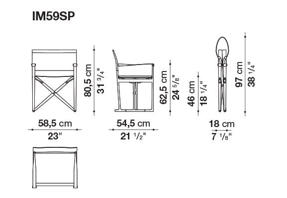 Кожаный складной стул с подлокотниками B&B Italia закрытый мирт ARCH-00087244 - Вид №3