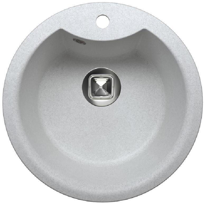 93855624 Врезная мойка R-108E №001 51x51x20 см искусственный камень цвет серебристый STLM-0592533 TOLERO