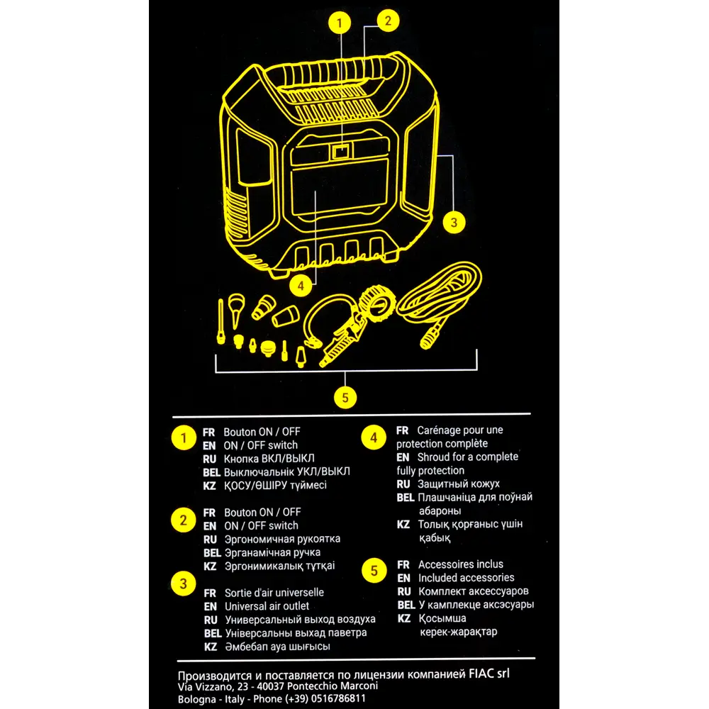Компрессор Michelin MB1 с аксессуарами, 1.1 кВт 84762817 STLM-2139388  - Вид №4